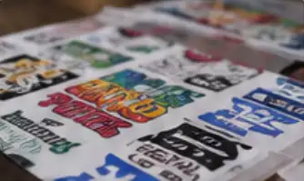 Full-colour designs printed on DTF transfer film